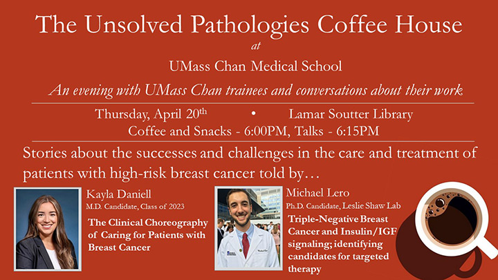 Image of flyer for Unsolved Pathologies Coffee House, April 20