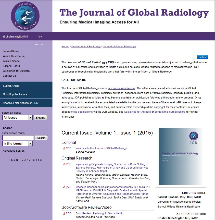 Journal of Global Radiology home page