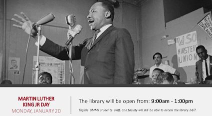Library hours for MLK Jr. Day, 2020