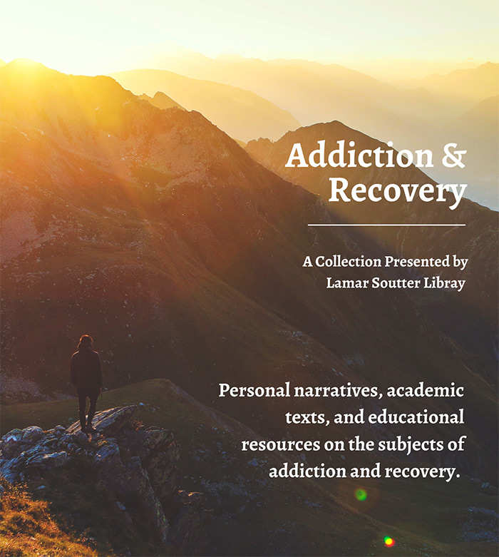 Flyer for Library Book display on addiction and recovery