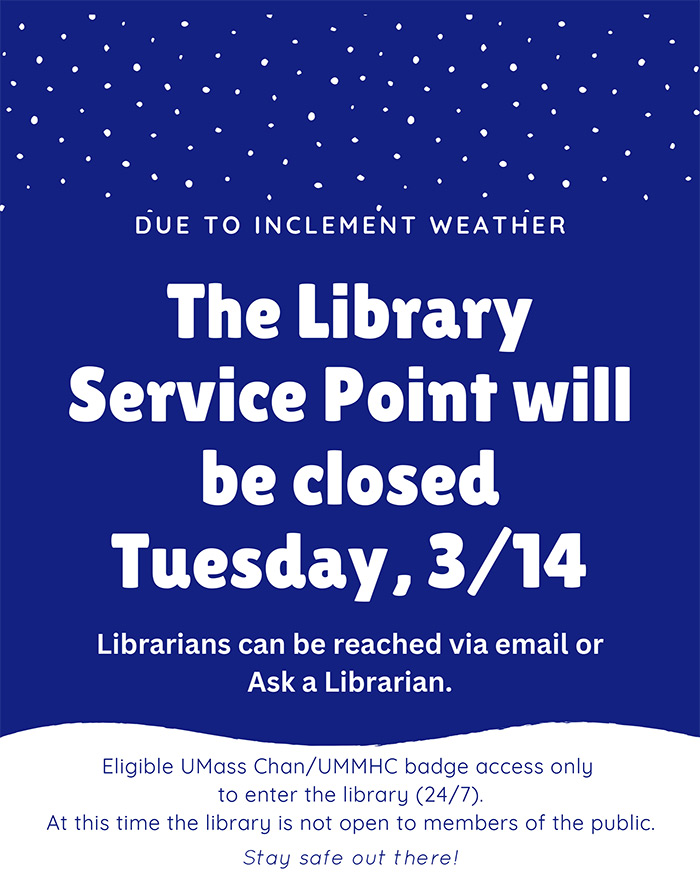 Image for library service desk closed March 14