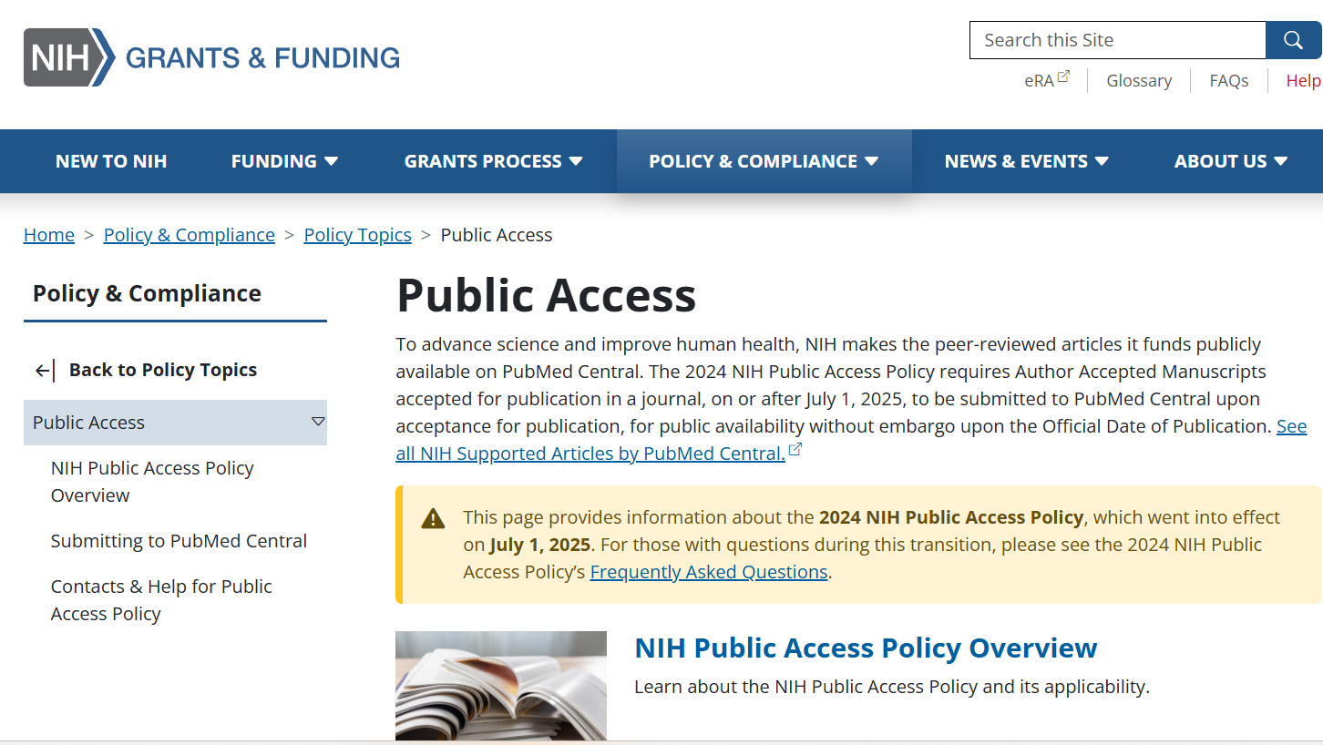 NIH Public Access Policy
