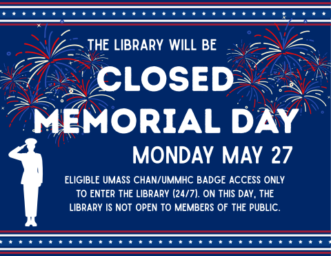 Flyer for Library Closure Memorial Day