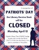 Flyer for Patriots' Day 2024